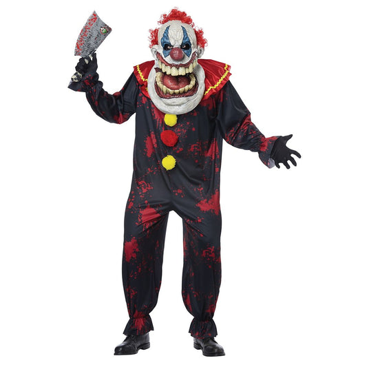Adult Big Head Clown Costume MULTI-COLOR