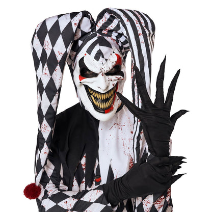 Adult Bloody Jester Costume RED/WHITE/BLACK