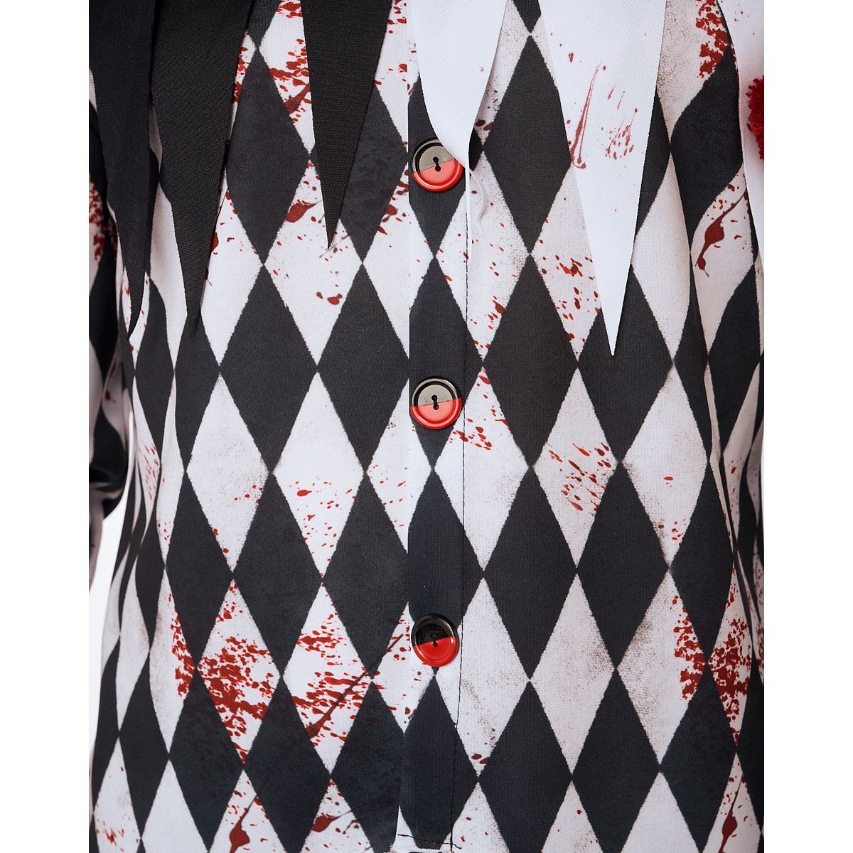 Adult Bloody Jester Costume RED/WHITE/BLACK