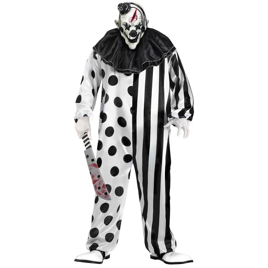 Adult Killer Clown Costume BLACK AND WHITE