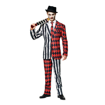 Adult Twisted Circus Suit RED/WHITE/BLACK