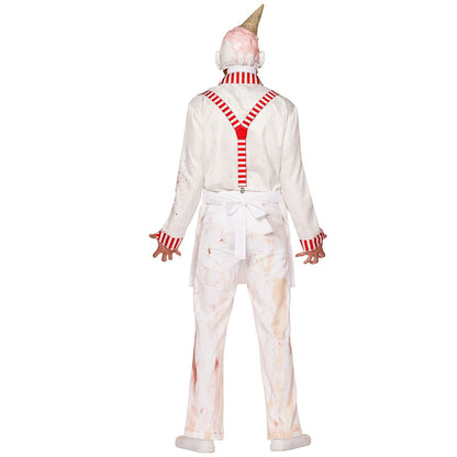 Adult I-Scream Man Clown Costume WHITE - MULTI