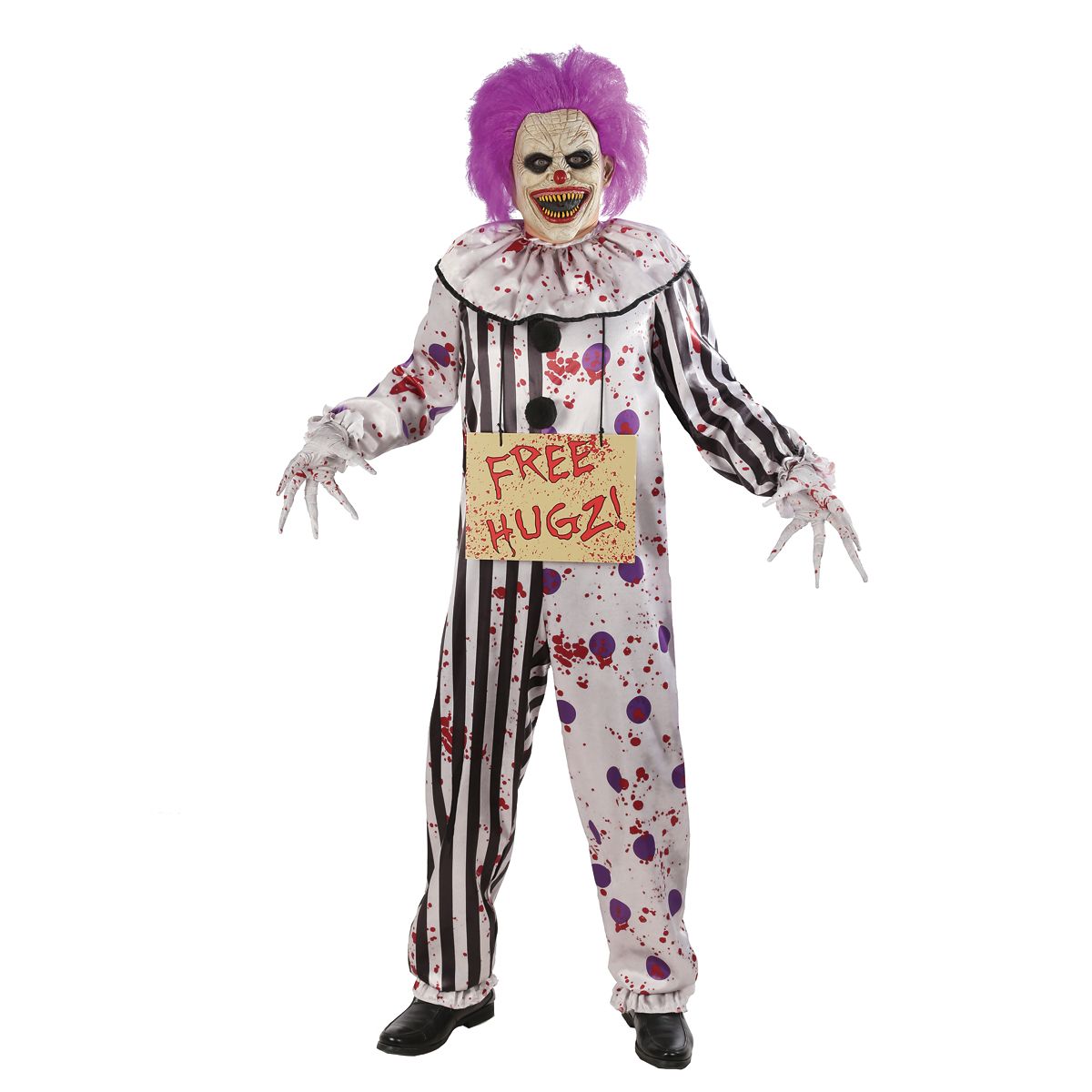 Adult Hugz The Clown Costume MULTI-COLOR