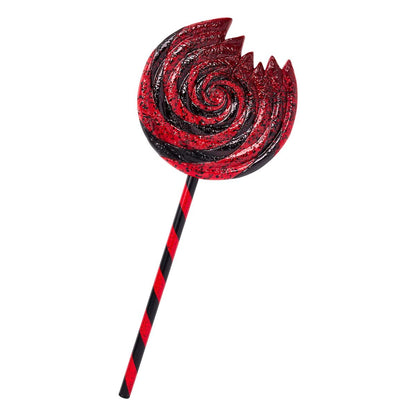 Scary Clown Spiral Lollipop BLACK AND RED