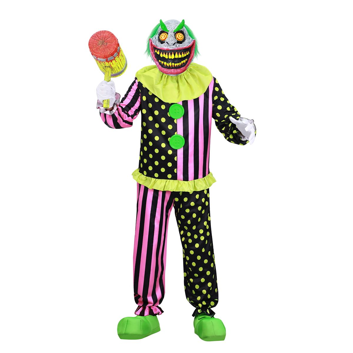 Adult Light-Up Wacky Mole Clown Costume GREEN