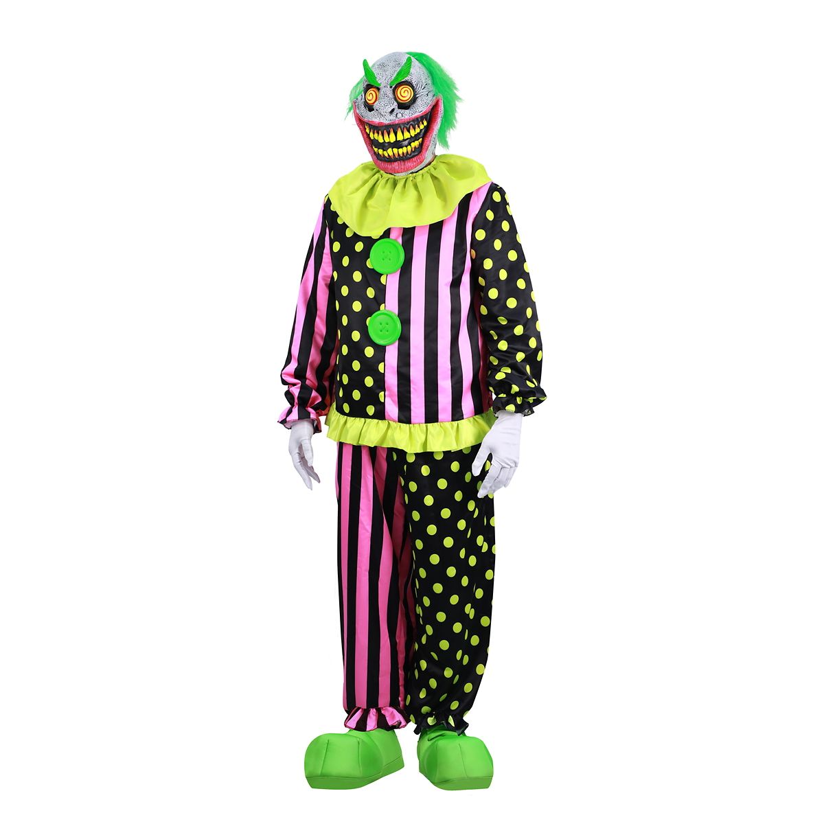 Adult Light-Up Wacky Mole Clown Costume GREEN