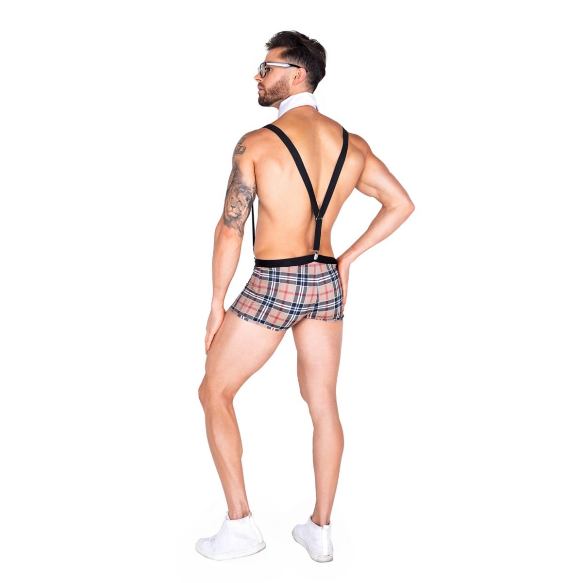 Adult Hunky School Nerd Costume BLACK AND TAN