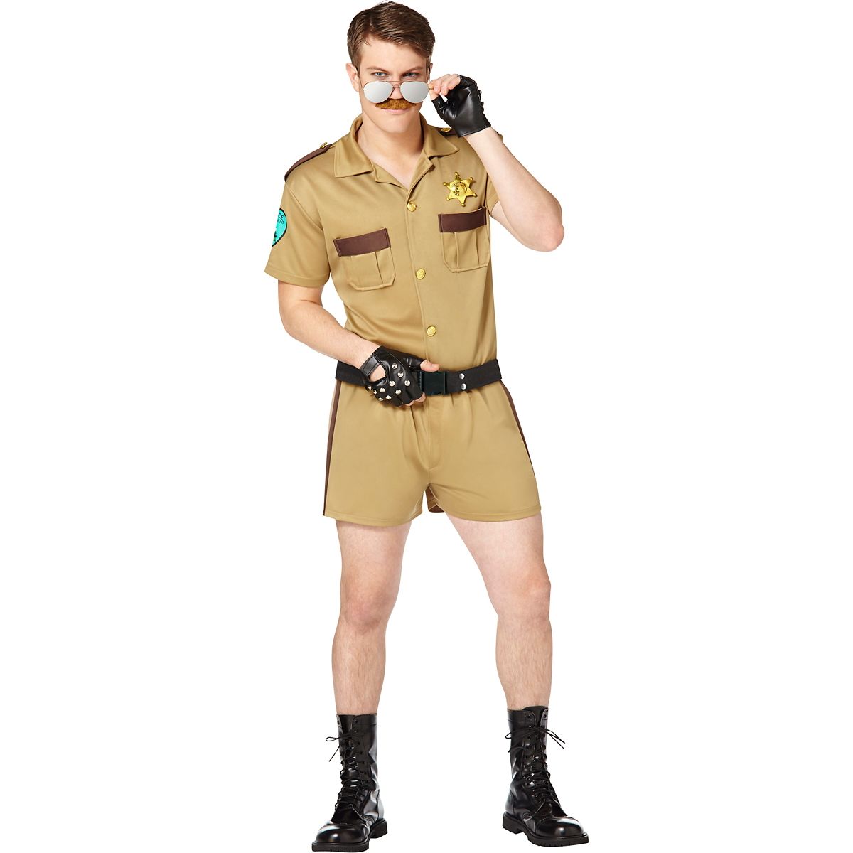 Adult Sergeant Short Pants Cop Costume BROWN