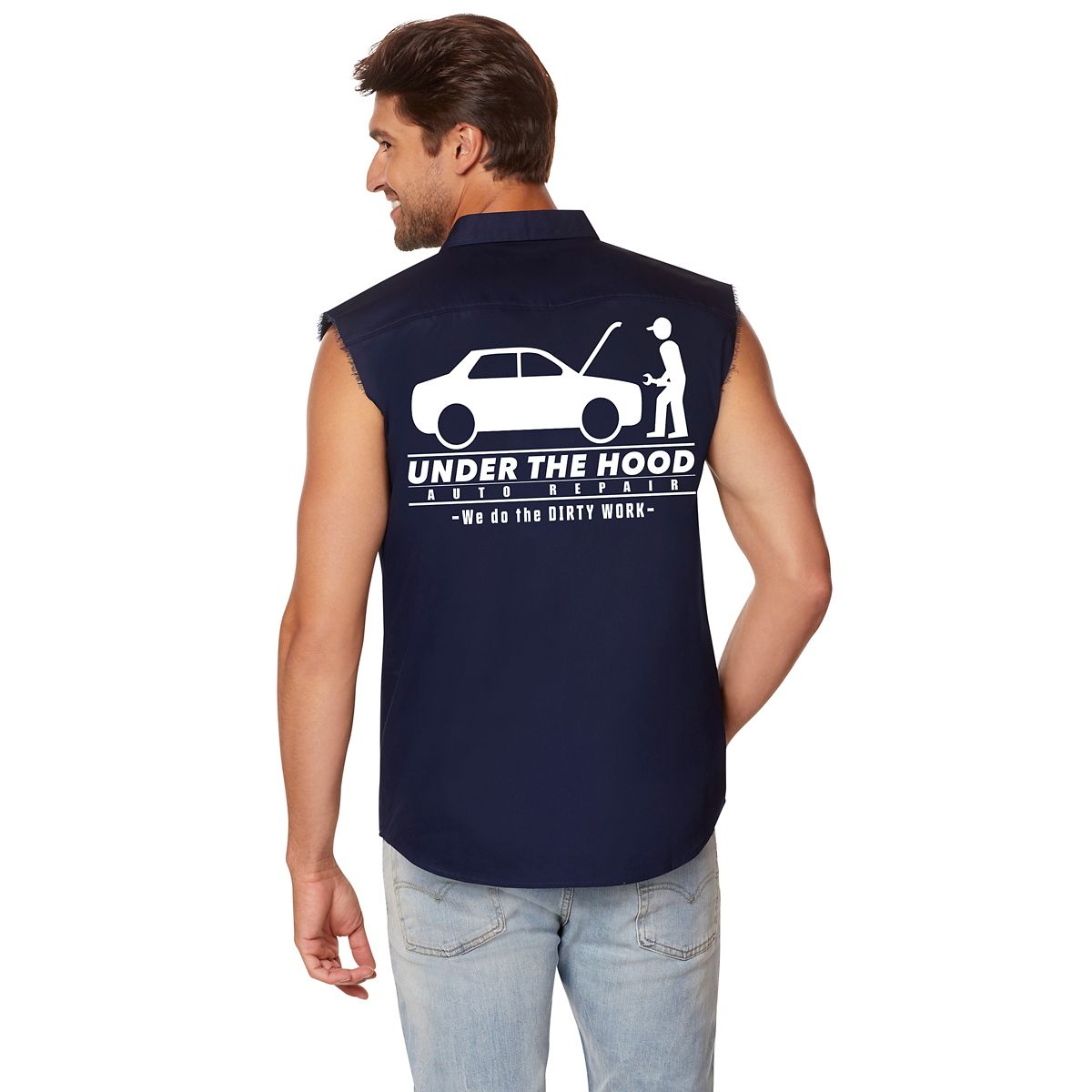 Adult Under the Hood Mechanic Vest BLUE