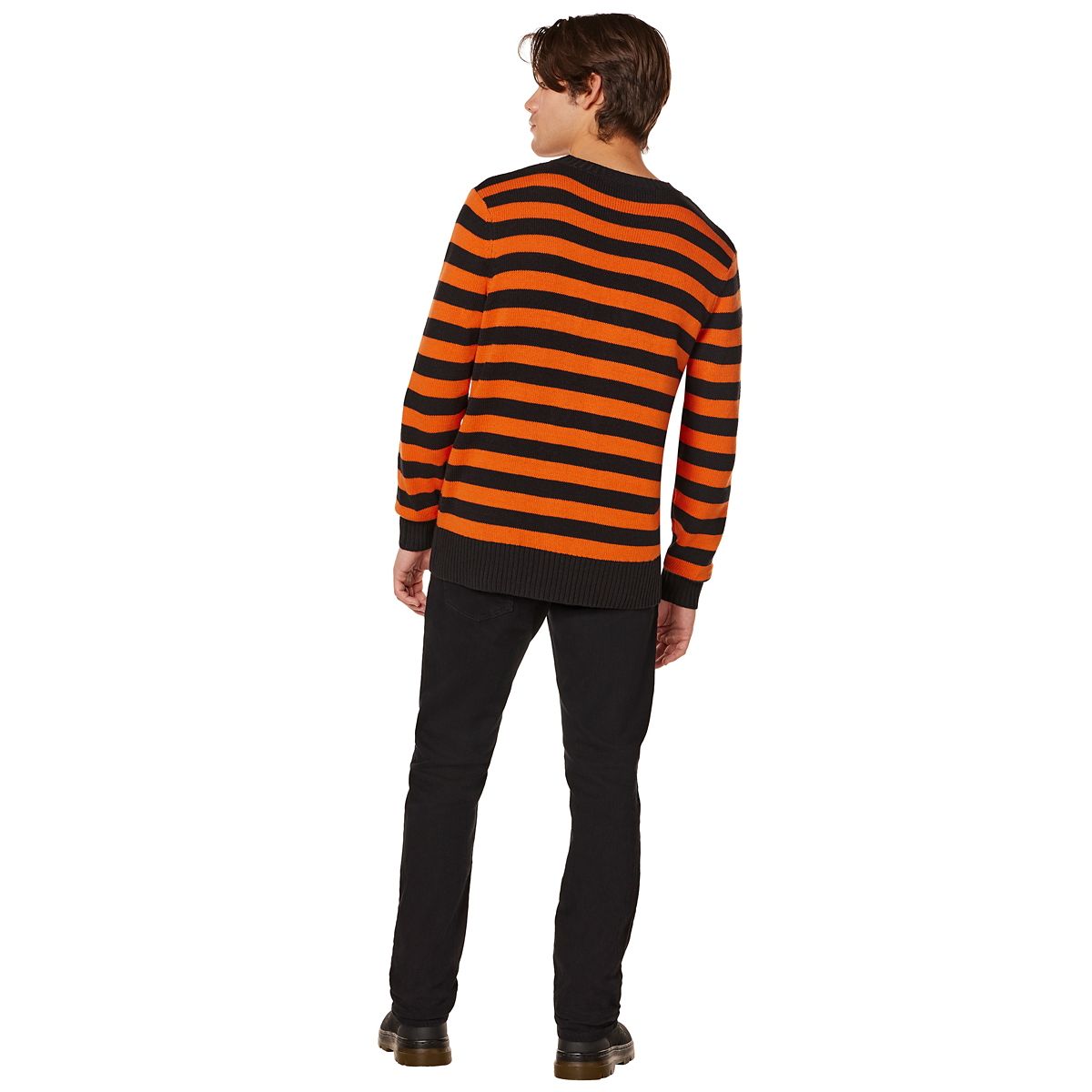 Adult Orange and Black Striped Sweater BLACK AND ORANGE
