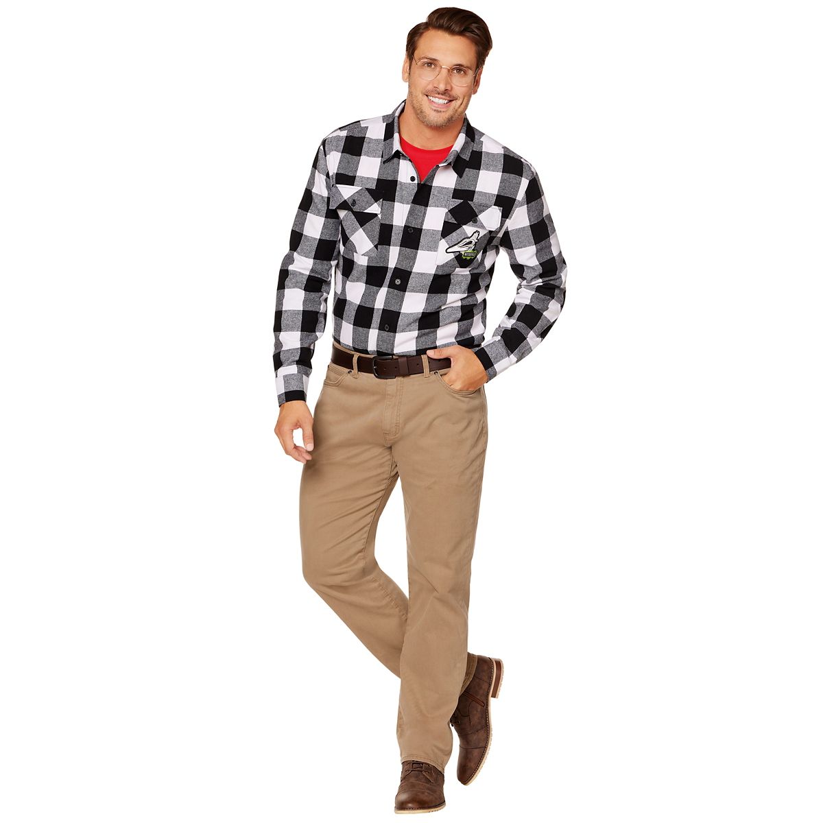 Adult Adam Maitland Flannel - Beetlejuice BLACK AND WHITE