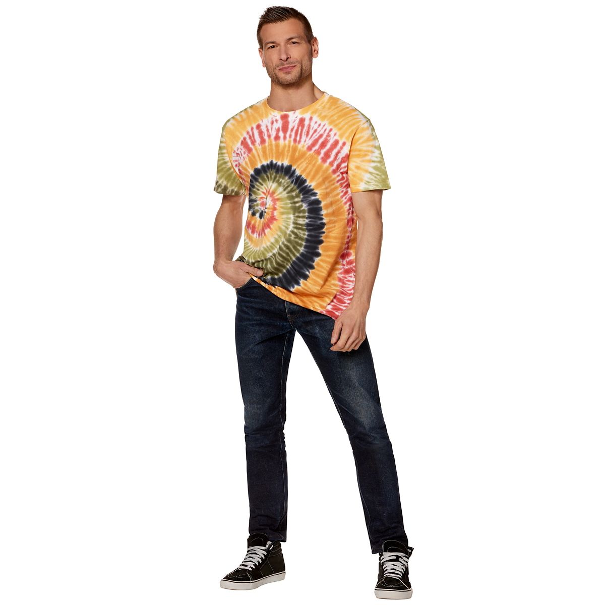 Orange and Green Tie-Dye T Shirt TIE DYE