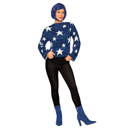 Adult Coraline Sweater Costume BLUE