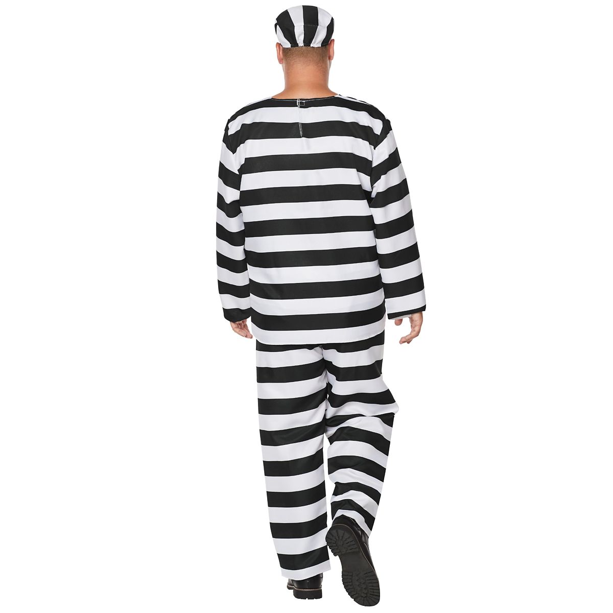 Adult Jailbird Costume BLACK AND WHITE