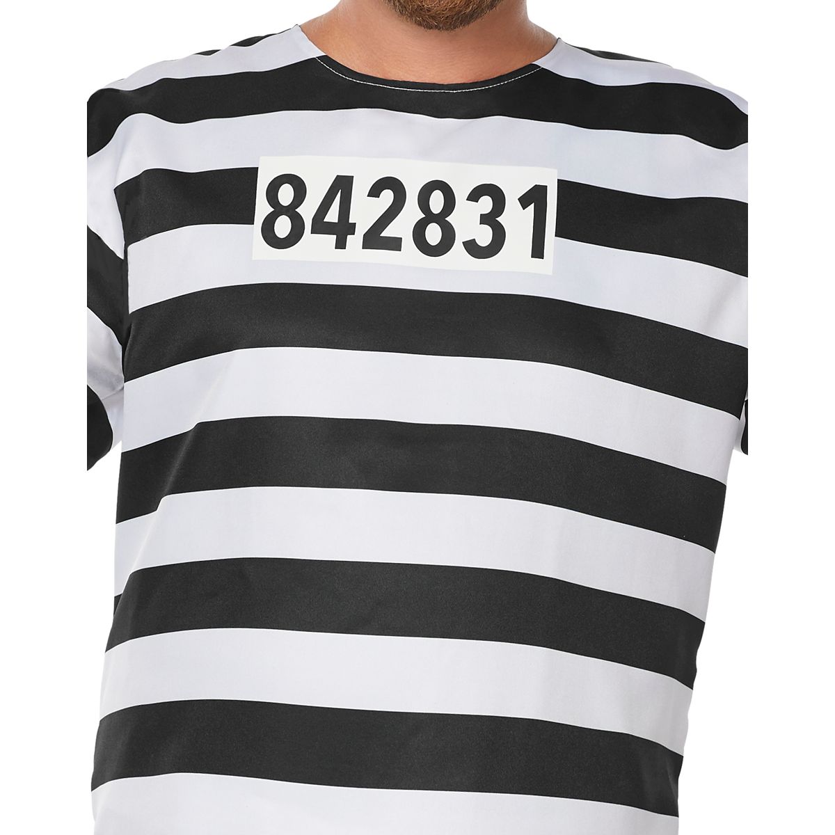 Adult Jailbird Costume BLACK AND WHITE