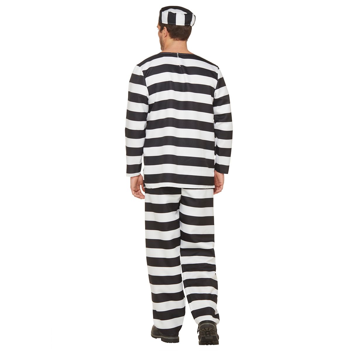 Adult Jailbird Costume BLACK AND WHITE