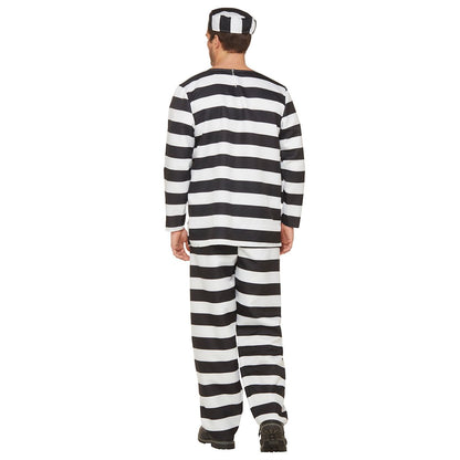 Adult Jailbird Costume BLACK AND WHITE