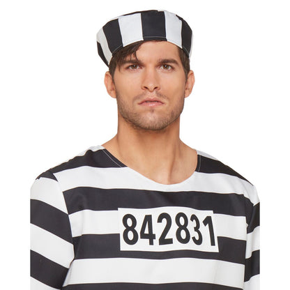 Adult Jailbird Costume BLACK AND WHITE