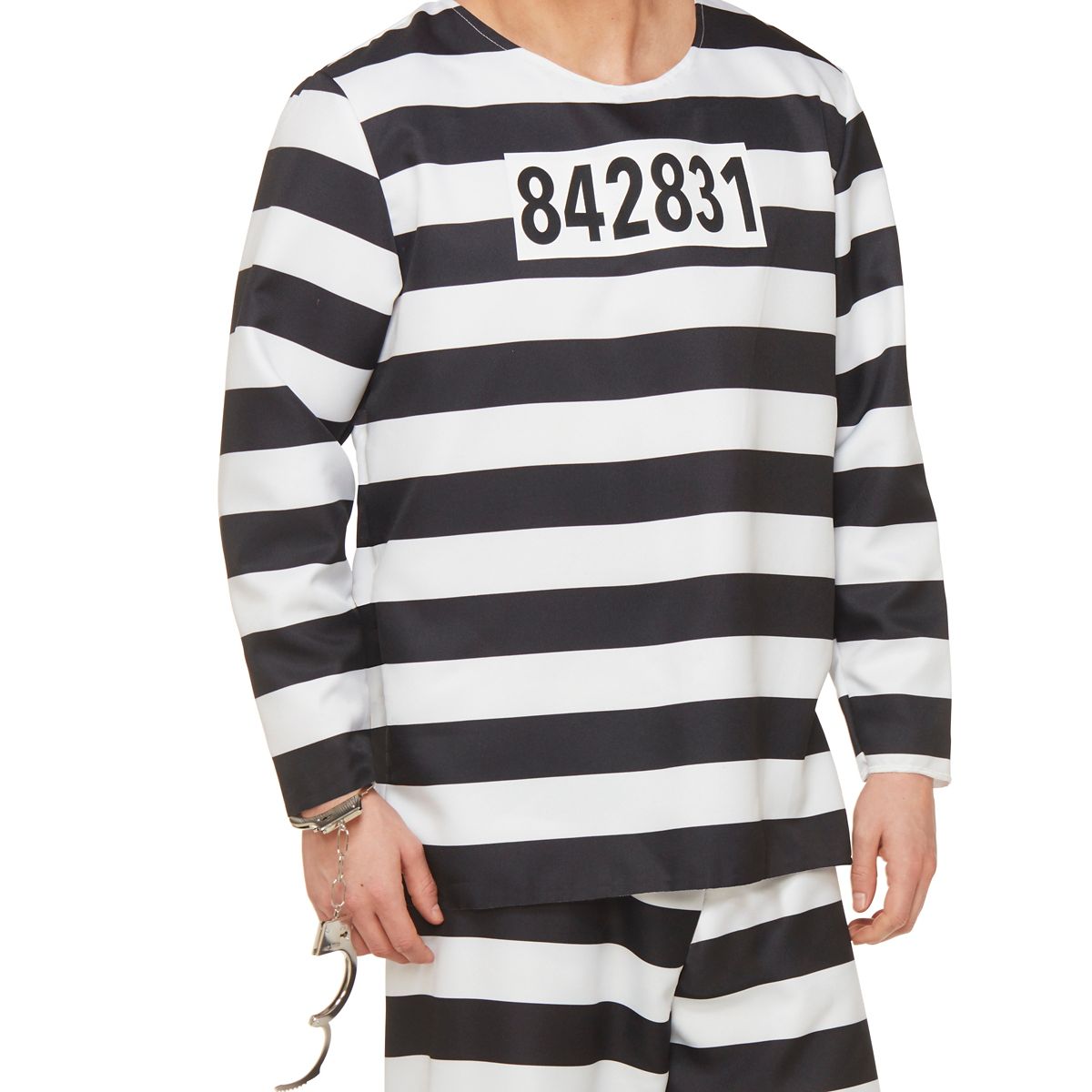 Adult Jailbird Costume BLACK AND WHITE