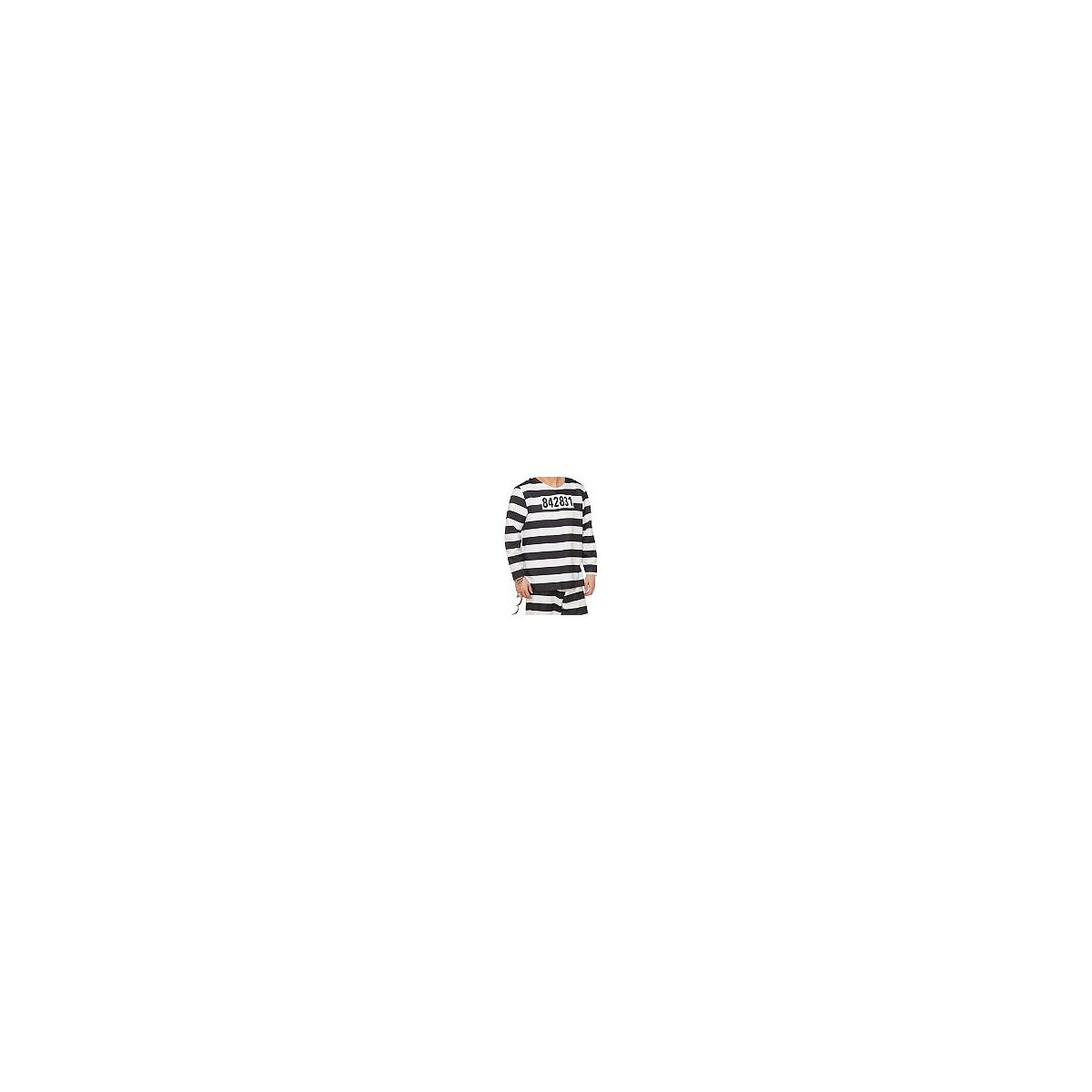 Adult Jailbird Costume BLACK AND WHITE