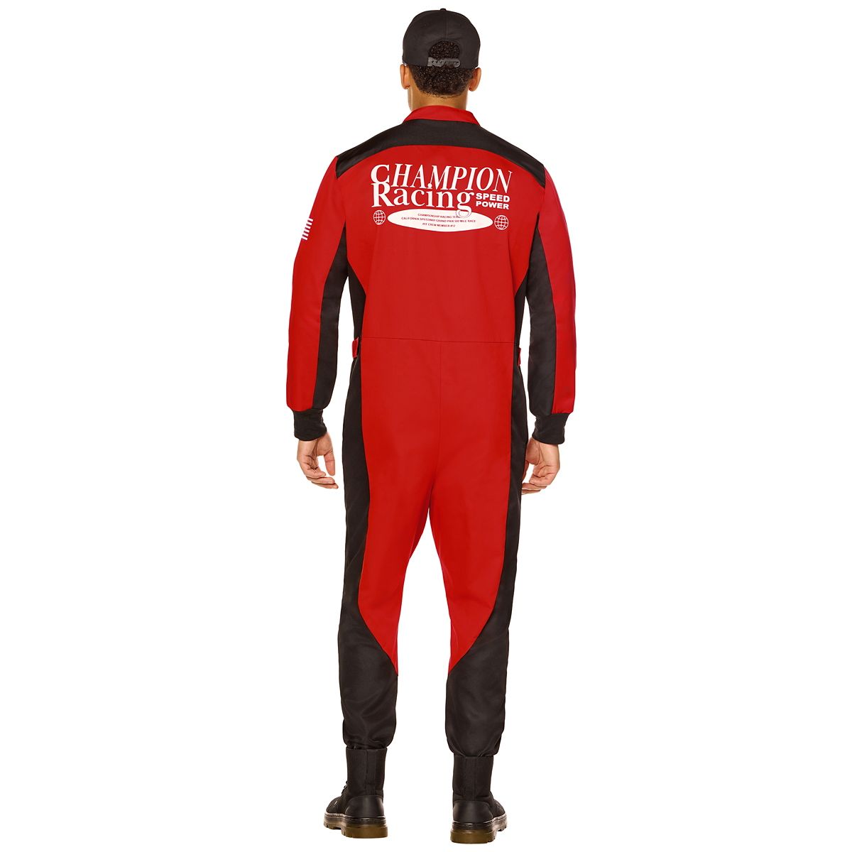 Adult Racing Champion Jumpsuit Costume RED/WHITE/BLACK