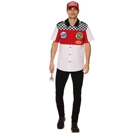 Adult Pit Crew Uniform RED/WHITE/BLACK