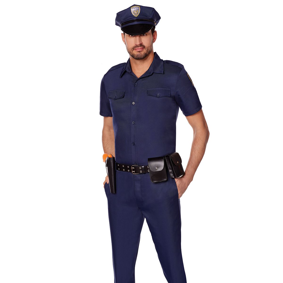 Adult Police Officer Costume Deluxe BLUE