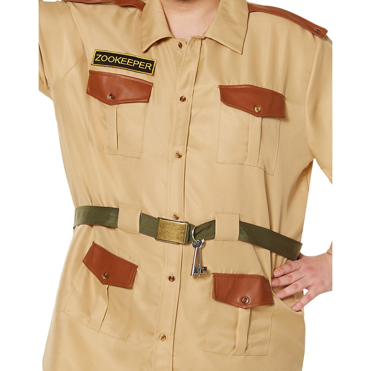 Adult Men's Zookeeper Plus Size Costume BROWN