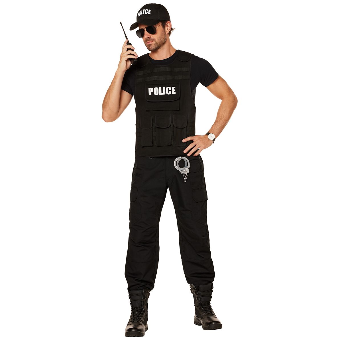 Adult Black Police Vest BLACK