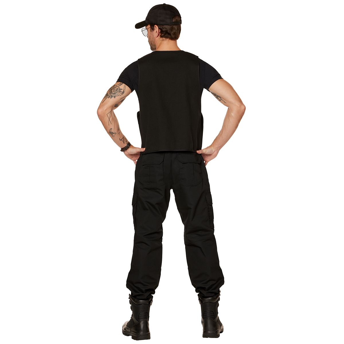 Adult Black Police Vest BLACK