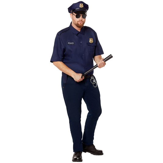 Adult Cop Plus Size Costume Kit BLUE