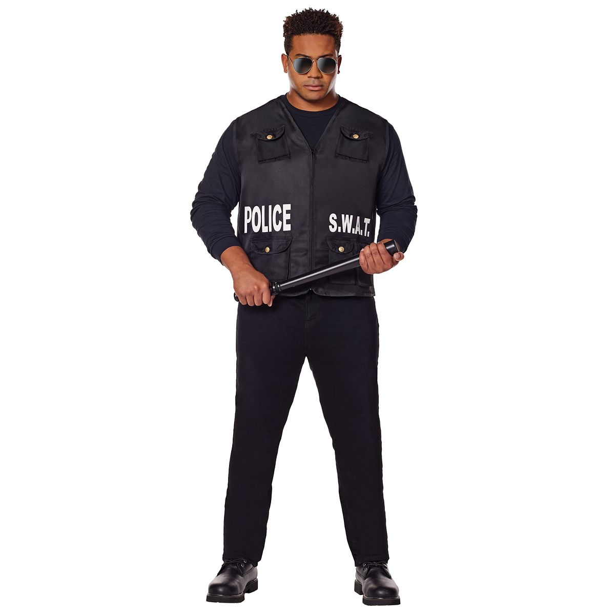 Adult SWAT Plus Size Vest BLACK
