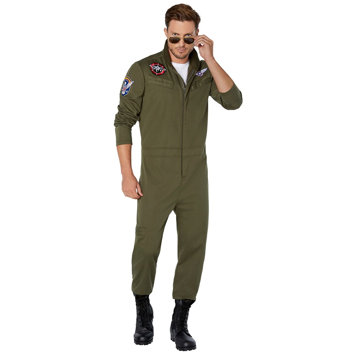 Adult Flight Suit Costume GREEN