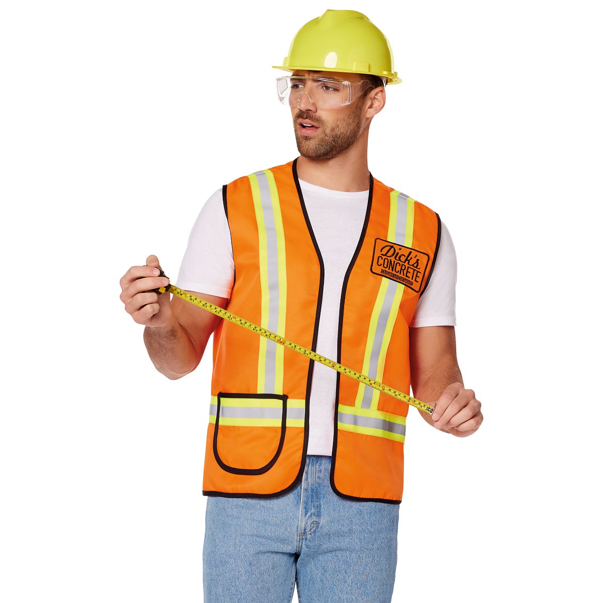 Funny Construction Worker Costume Kit YELLOW