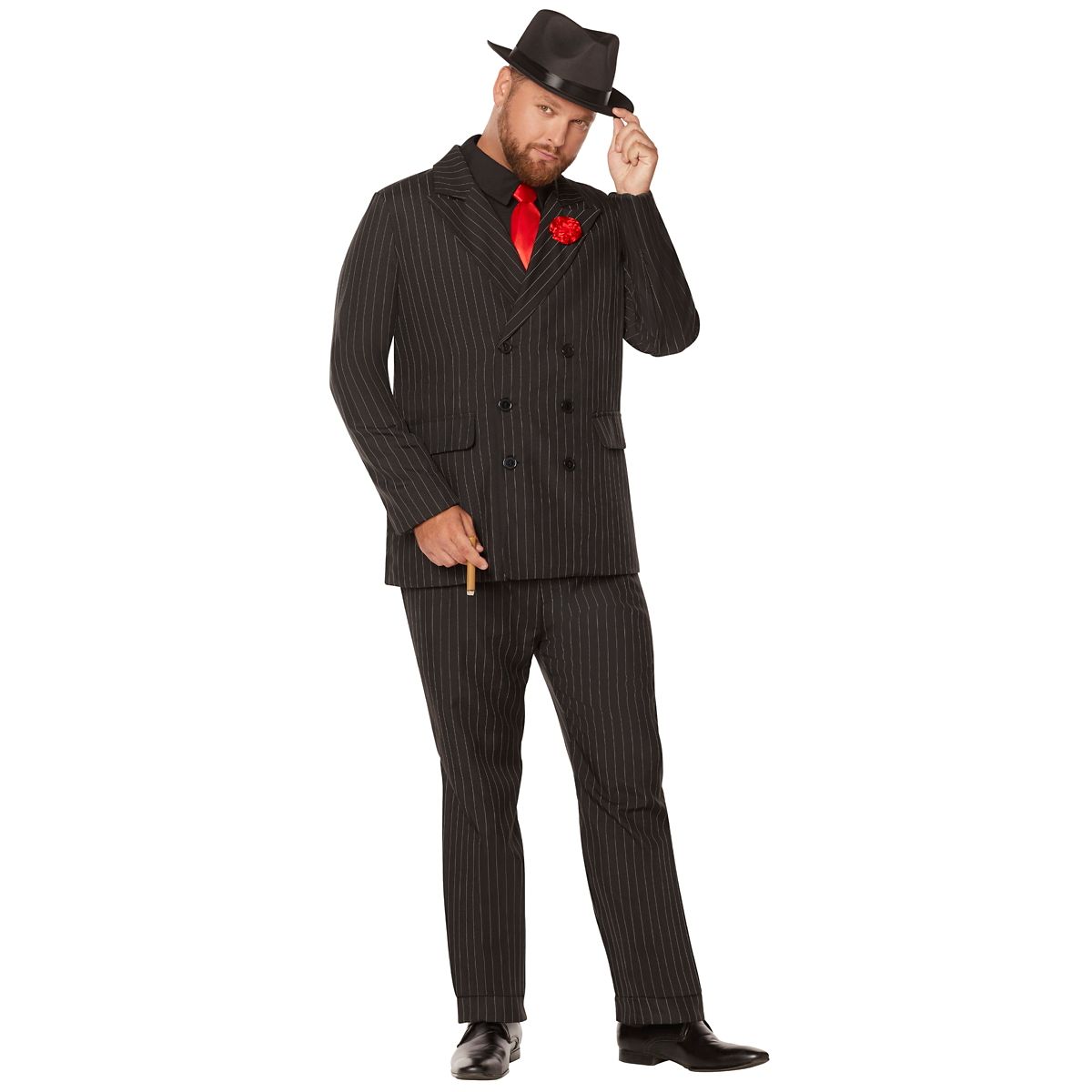Adult Gangster Suit Plus Size Costume BLACK