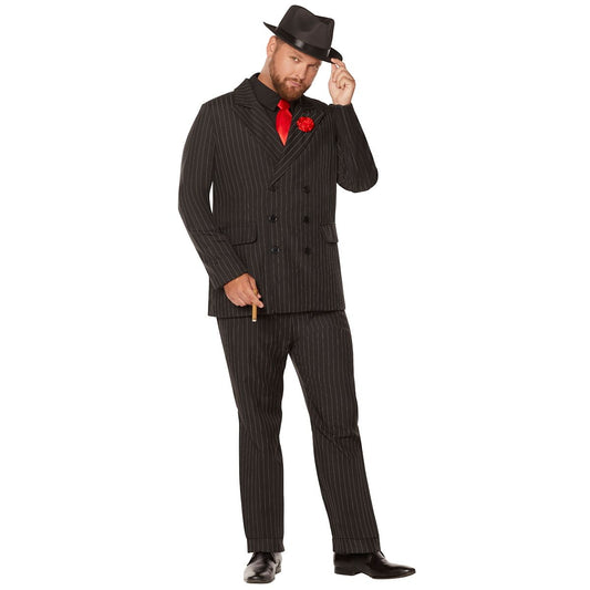 Adult Gangster Suit Plus Size Costume BLACK