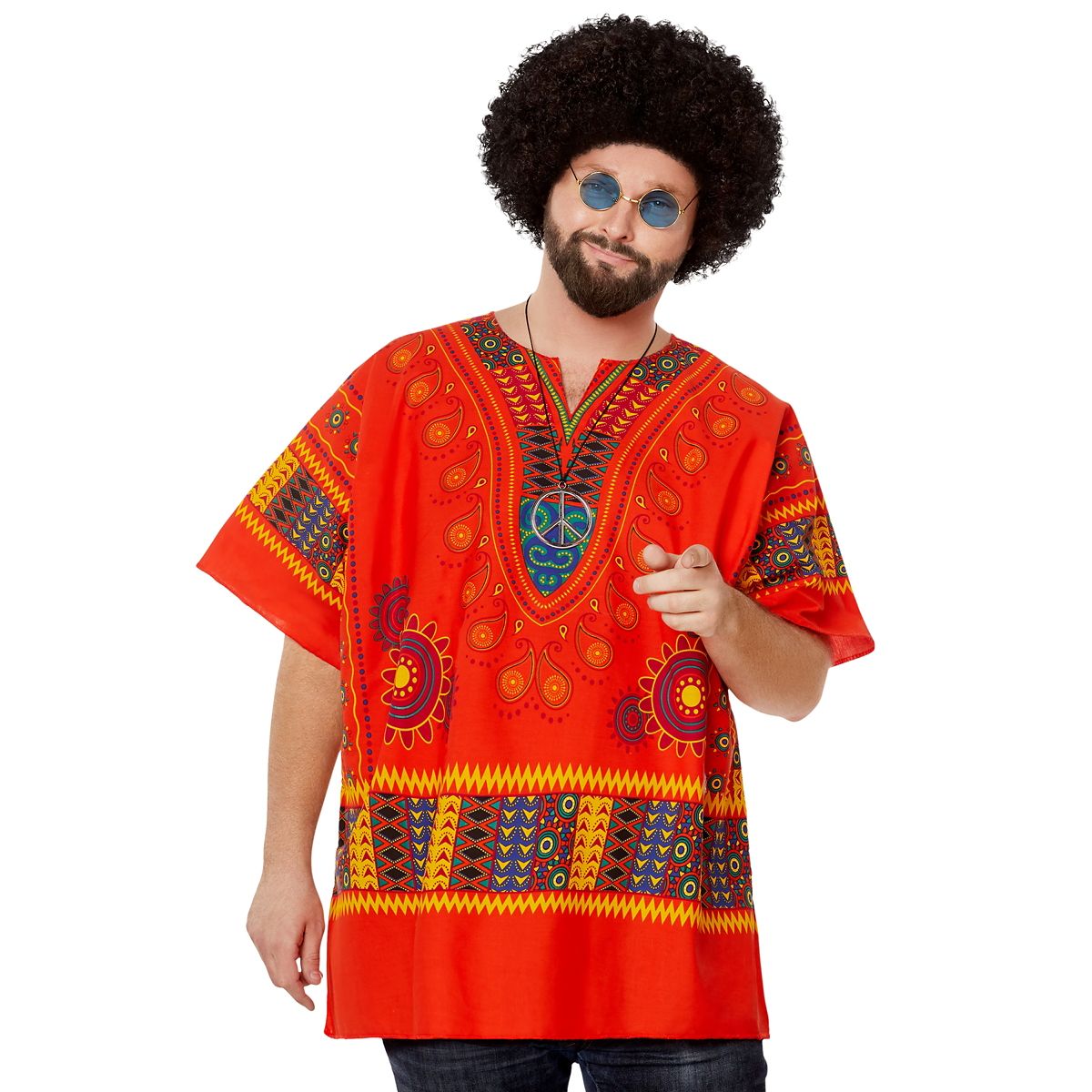 Adult Hippie Costume MULTI-COLOR