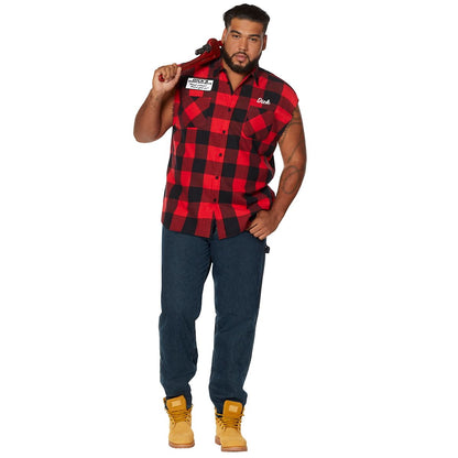 Adult Dick's Morning Wood Service Plus Size Vest BLACK AND RED