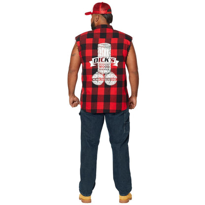 Adult Dick's Morning Wood Service Plus Size Vest BLACK AND RED