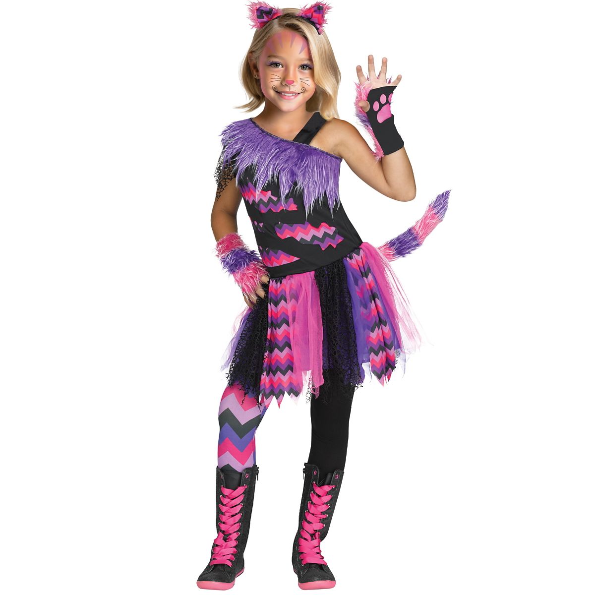 Kids Sassy Cat Costume PURPLE