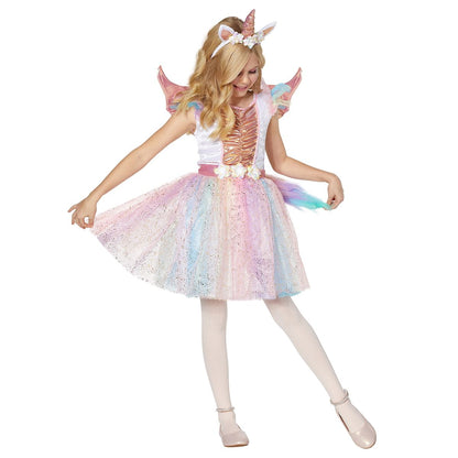 Kids Rosy Unicorn Costume PINK