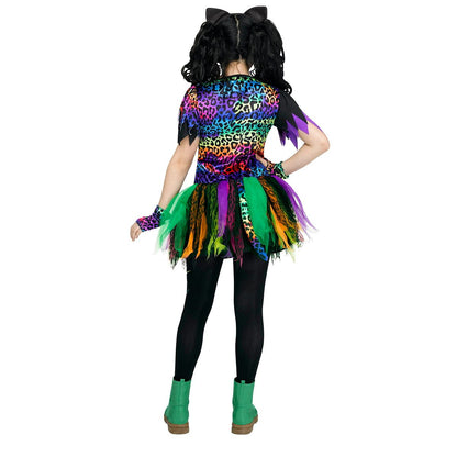 Kids Wild Rainbow Cat Costume BLACK / MULTI