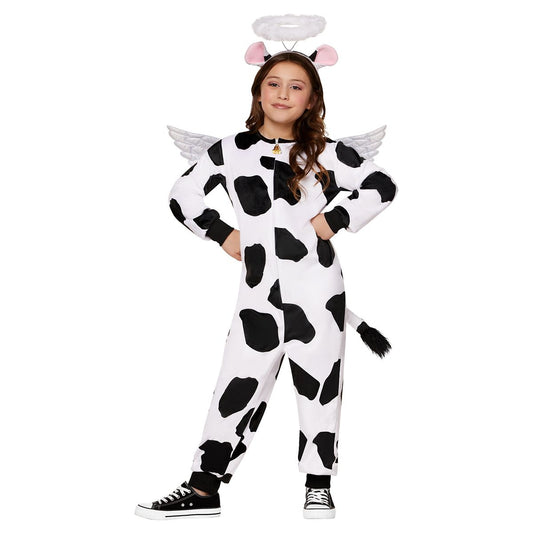 Kids Holy Cow Jumpsuit Costume WHITE