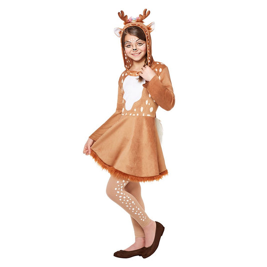 Kids Hooded Deer Dress Costume TAN