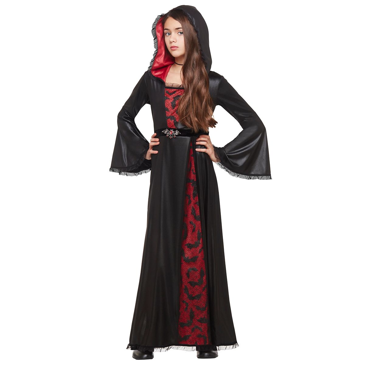 Kids Bat Vampiress Costume BLACK AND RED