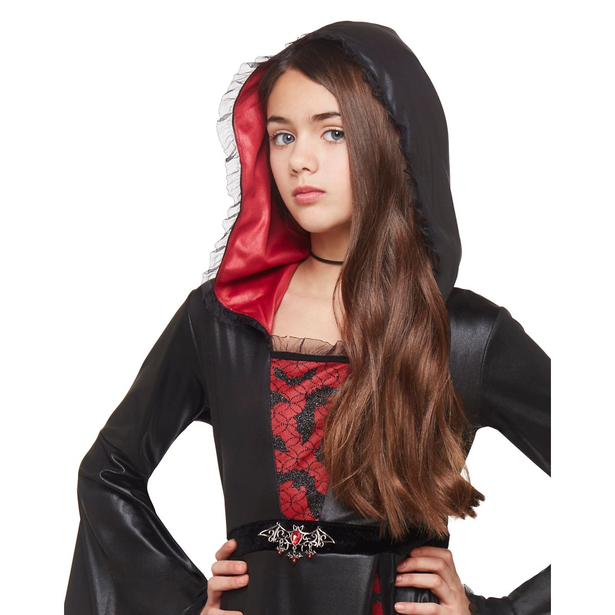 Kids Bat Vampiress Costume BLACK AND RED
