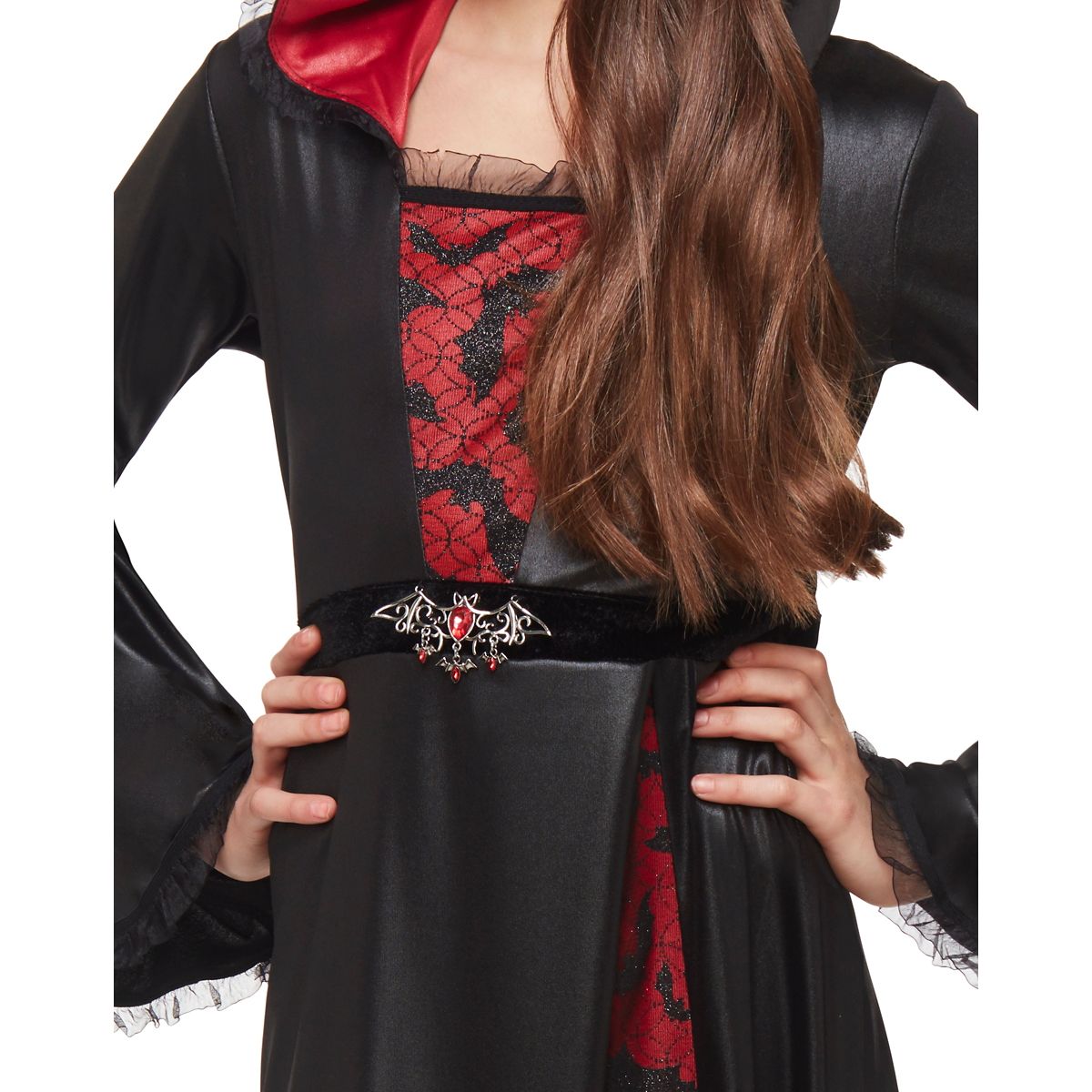 Kids Bat Vampiress Costume BLACK AND RED