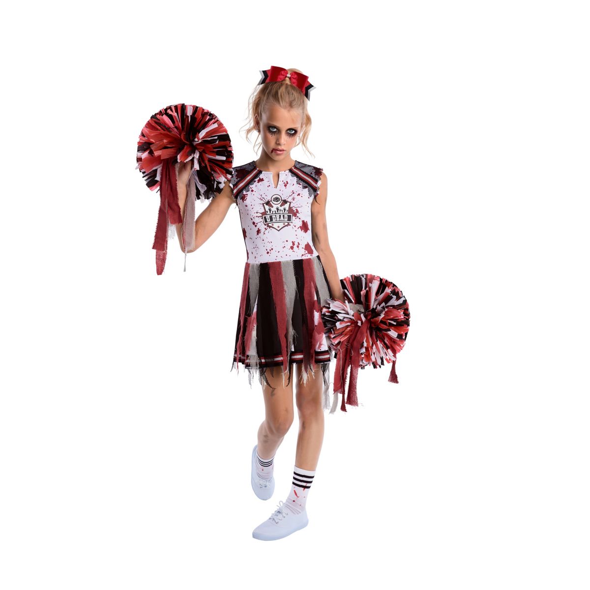 Kids Zombie Cheerleader Costume RED