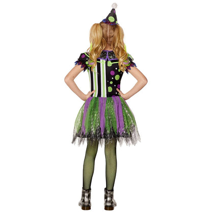 Kids Glow in the Dark Neon Clown Costume GREEN