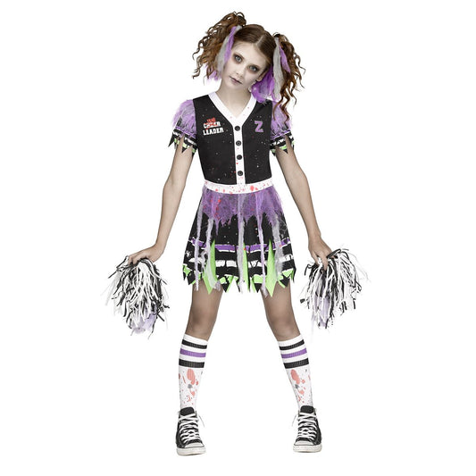 Kids Zombie Fear Leader Costume BLACK/BLUE/RED